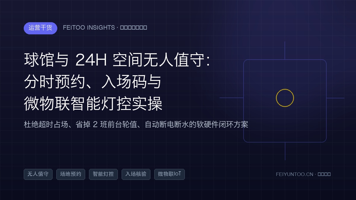 智能球馆无人值守场地预约与自动灯控物联系统拓扑图
